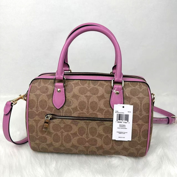 Coach Rowan Satchel Bag Crossbody In Signature Canvas CV961 NWT - Picture 3 of 12